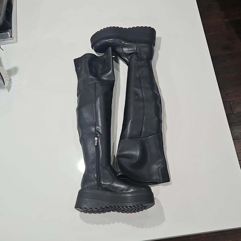 Nine West Over-Knee Platfom Boots. Sz 6.5 Nwot - Picture 2 of 9